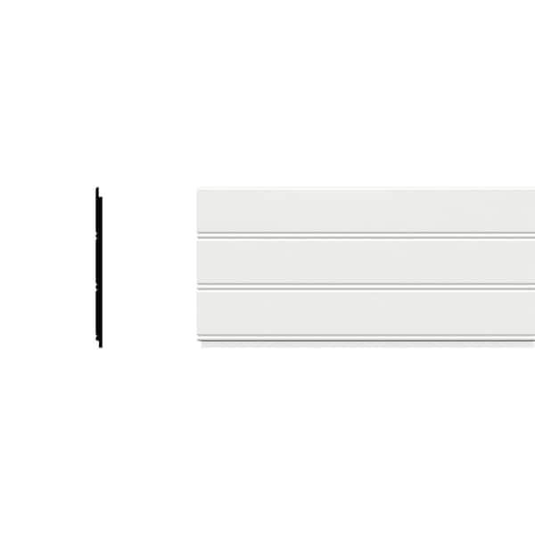 Ekena Millwork 7 1/4"H x 5/16"P x 96"L Reversible Bead/Nickel Gap Wainscot Moulding, PVC MLD05X01X96RBSWPV - main